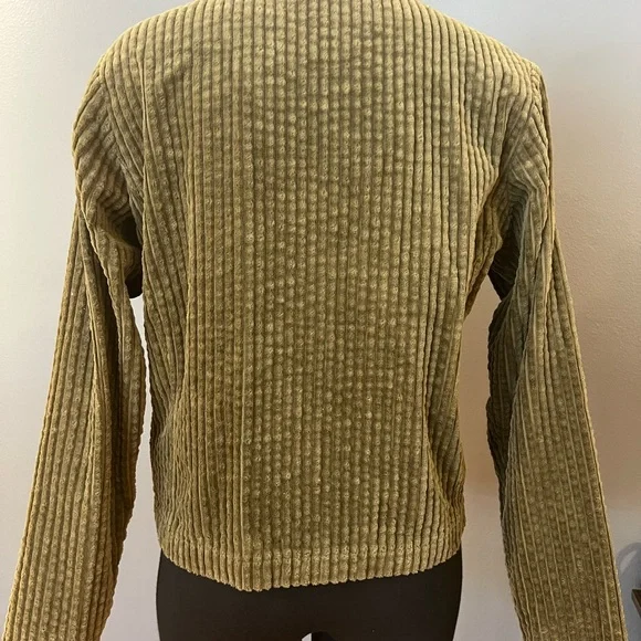 Woolrich Women’s 100% Cotton Olive Green Corduroy Ribbed Zip Up Jacket w/Pockets - Picture 6 of 12